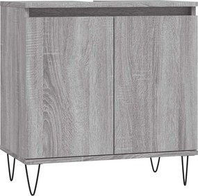 vidaXL szürke sonoma színű szerelt fa mosdószekrény 58x33x60 cm