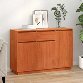 Széf fiókkal Viaszbarna 110 x 34 x 75 cm Tömör fenyőfa