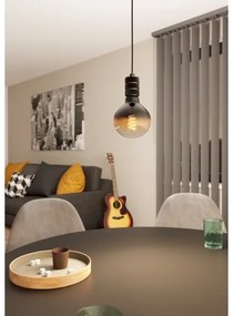 Eglo 43801 - Csillár zsinóron YORTH 1xE27/40W/230V fekete