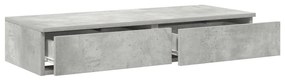 Ágy Fiókok Betondrapp Szürke 80x36,5x16,5 cm Mérnöki Fa