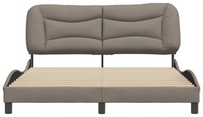 tópszínű szövet ágykeret matrac nélkül Hvar 160 x 200 cm