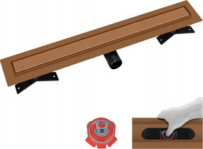 Vogi Premium Duo réz lineáris lefolyó 80 cm Pvd – száraz szifon szett