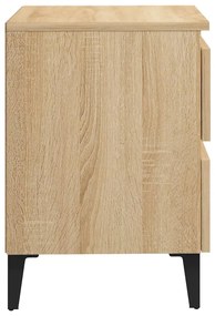 2 db sonoma tölgy színű szerelt fa éjjeliszekrény 40x35x50 cm