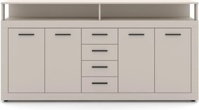 Komód 4 ajtóval és 4 fiókkal kasmír színben – XXL LUNA