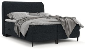 Fekete ágyneműtartós boxspring ágy 200x200 cm Melba – Maison de Rêve