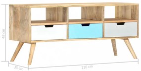 tömör mangófa TV-szekrény 110 x 35 x 48 cm