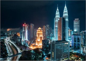 Kép - Éjszaka Kuala Lumpurban (70x50 cm)