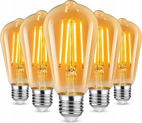 Led Dekorációs Izzó Filament 4W ST64 E27 Vintage Retro 6db