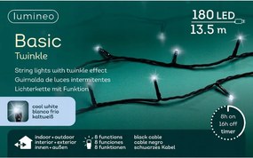 Karácsonyi kültéri lámpa 180 Led 13,5 m fekete hideg fehér 8 funkciós