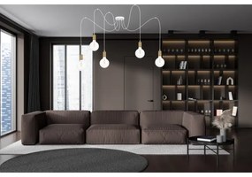 Csillár zsinóron MIROS 5xE27/60W/230V pók fehér/arany