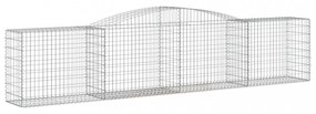 vidaXL 15 db íves horganyzott vas gabion kosár 400x50x80/100 cm