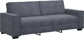 vidaXL 3 személyes sötétszürke bársony kanapé 220x78x84 cm