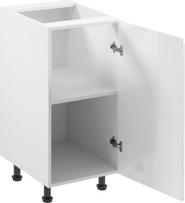 Alsószekrény, fehér/fehér extra magasfényű, jobbos, AURORA D40