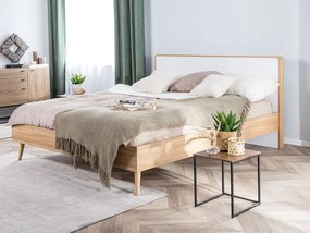 Franciaágy 180 cm SERVI (ágyráccsal és LED világítással) (világos fa). 1007525