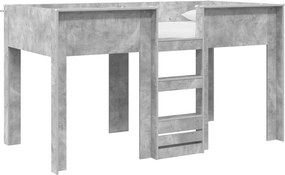 vidaXL Szükidő ágy matracmal Beton Szürke 100 x 200 cm Faanyag