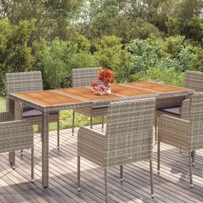 vidaXL szürke polyrattan falapos kerti asztal 190 x 90 x 75 cm