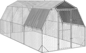 vidaXL Csirkekifutó tetővel 2,5x6x2,25 m horganyzott acél