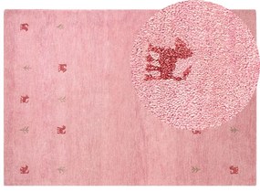 Rózsaszín gabbeh gyapjúszőnyeg 160 x 230 cm YULAFI Beliani