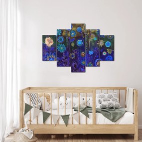 Sötétkék virágok képe (150x105 cm)