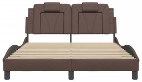 barna műbőr ágykeret Viana matrac nélkül 140x190 cm