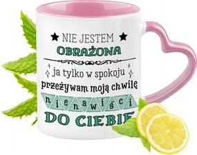 Vicces Rózsaszín Bögre Szív Alakú Füllel Ajándék