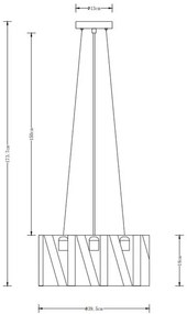 Lámpa Mennyezeti lámpatest MELODY,2782,AC220-240V,50/60Hz,3*E27, max.40W, IP20, Átmérő 40 cm, hármas, fekete
