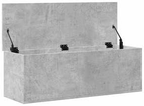 betonszürke szerelt fa tárolóláda 102 x 35 x 35 cm