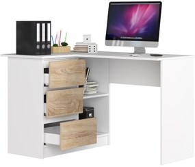 Sarok PC asztal Bodhi (fehér + szonoma tölgy) (B). Akció -14%. 1069057