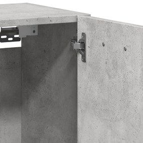 betonszürke szerelt fa függő fürdőszobaszekrény 30 x 30 x 80 cm