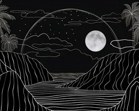 Poszter 50x40cm Éjjeli Trópusok aurája