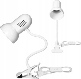 Virone Asztali lámpa klipsszel Rugalmas Led kar 15W E27 Fehér