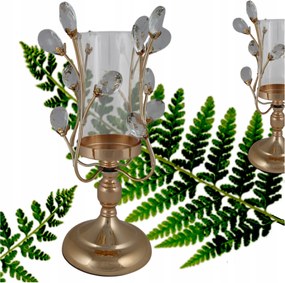 Gyertyatartó Kehely Kristály Arany Fém Dekoratív 13 x 32 cm F1952-2-G