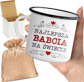 Bögre_emalinozott Nyomott Mintával A Világ Legjobb Nagymamája Ajándék Nagyinak