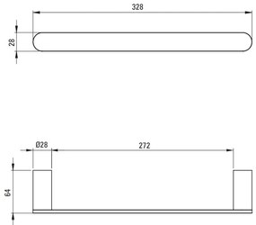 Deante Round, törölközőtartó 30 cm, króm, DEA-ADR_0611