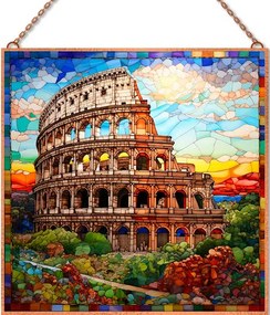 Colosseum-Ólomüveg stílusban üvegkép, falikép