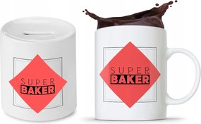 Péknek Ajándék Bögre Persely Szett fényképes nyomtatással