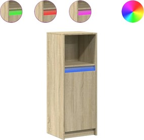 vidaXL sonoma tölgy szerelt fa tálalószekrény LED-del 38 x 34 x 100 cm