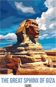 Plakát 68x101cm A gízai nagy szfinx, Kairó