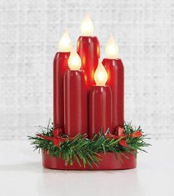 Piros fénydekoráció karácsonyi mintával Hanna – Markslöjd