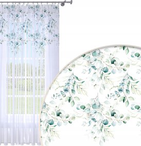 Függöny Kész Fátyol 140X230 Festett Mintás Béka Szalag Függöny Levelek 073