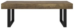 Sötétbarna és fekete MDF és vas dohányzóasztal 120x60x40 cm