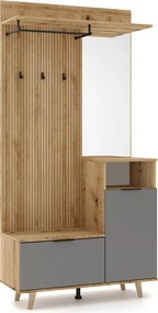 Előszobai készlet, evoke tölgy/grafit, NODRI