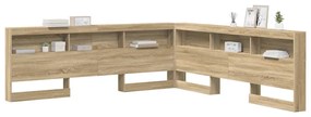 Tároló fejtámla polcokkal tárolóval sonoma tölgy 200 cm Faanyag