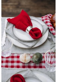 Len asztalterítő 140x350 cm Red Gingham – Linen Tales