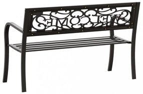 fekete acél kerti pad 125 cm