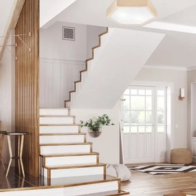 Mennyezeti lámpa HEX NATURAL 2xE27/60W/230V á. 43 cm fenyő