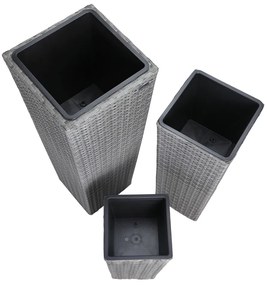 Casaria® 3 db virágcserép készlet - szürke