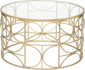 Loft Dohányzóasztal Nappaliba Kerek 71X41 CM Modern Fém Arany