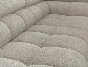 Krémszínű buklé kinyitható-tárolóhelyes sarokkanapé (jobb oldali-L alakú) Ferucce – ELTAP