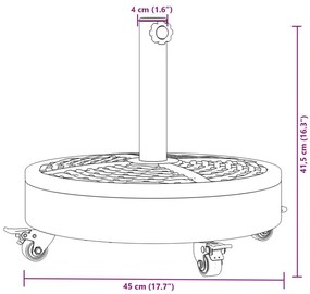 vidaXL görgős kerek napernyőtalp rúdhoz Ø38 / 48 mm 27 kg